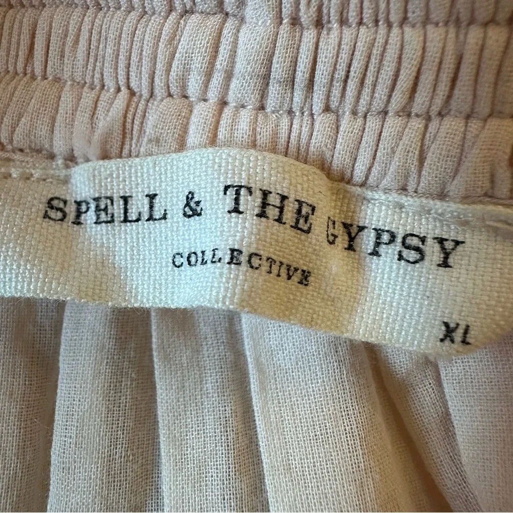 Spell and The Gypsy Collective Peach Honey Long Sleeve Boho Tassel Blouse XL - Picture 11 of 12